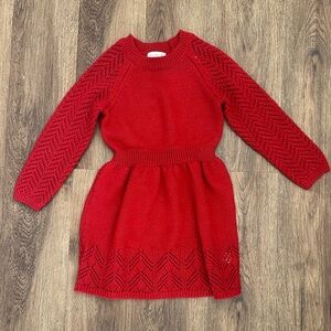 Cat & Jack Red Knit Kids Dress, Size XS (4/5)